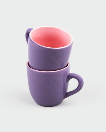 Regal Purple Ceramic Tea Cups | 3 x 3 inches | 150ml