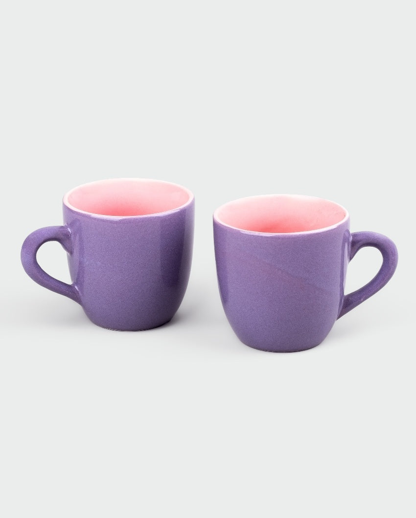 Regal Purple Ceramic Tea Cups | 3 x 3 inches | 150ml