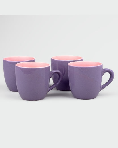 Regal Purple Ceramic Tea Cups | 3 x 3 inches | 150ml