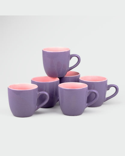 Regal Purple Ceramic Tea Cups | 3 x 3 inches | 150ml