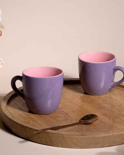 Regal Purple Ceramic Tea Cups | 3 x 3 inches | 150ml