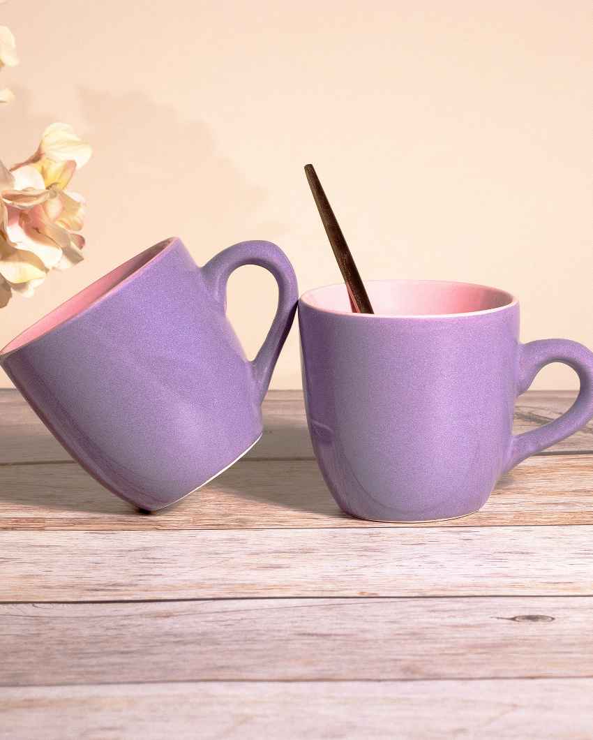 Regal Purple Ceramic Tea Cups | 3 x 3 inches | 150ml