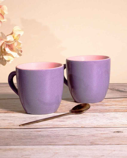 Regal Purple Ceramic Tea Cups | 3 x 3 inches | 150ml