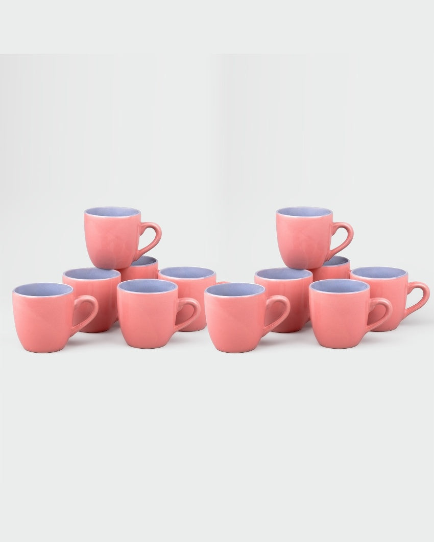 Delicate Peach Ceramic Tea Cups | 3 x 3 inches | 150ml