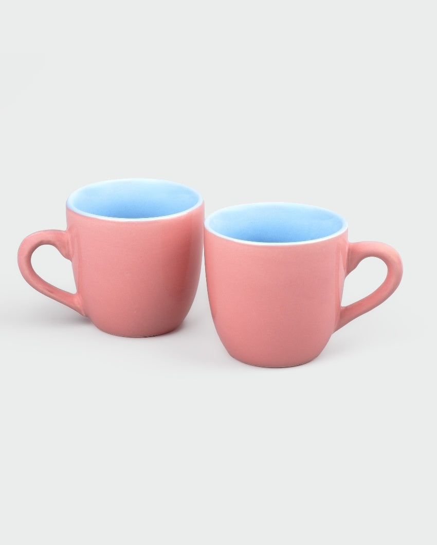 Stylish Peach Ceramic Tea Cups | 3 x 3 inches | 150ml