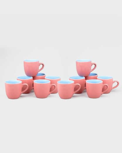 Stylish Peach Ceramic Tea Cups | 3 x 3 inches | 150ml