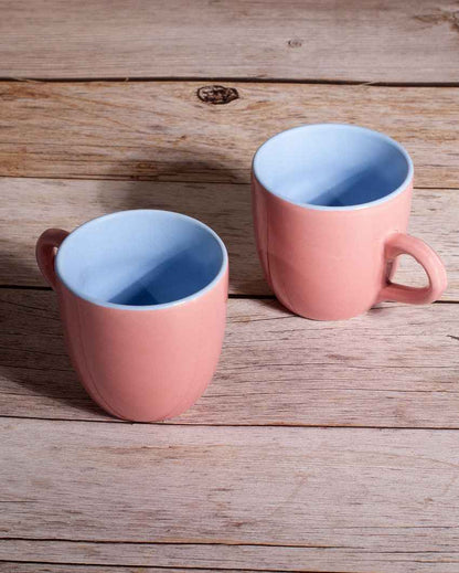 Stylish Peach Ceramic Tea Cups | 3 x 3 inches | 150ml