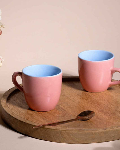 Stylish Peach Ceramic Tea Cups | 3 x 3 inches | 150ml