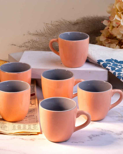 Classic Beige Ceramic Tea Cups | 3 x 3 inches | 150ml