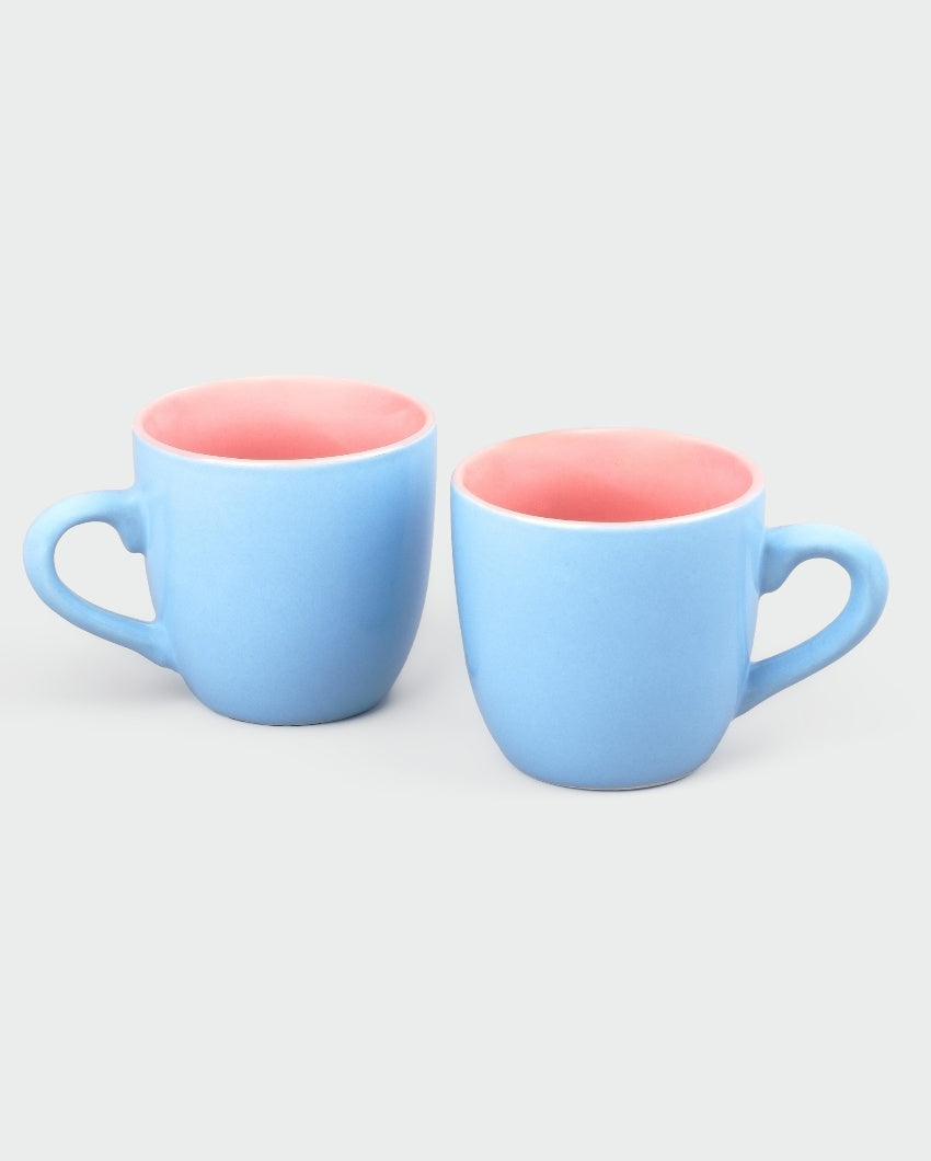 Trendy Blue Ceramic Tea Cups | 3 x 3 inches | 150ml