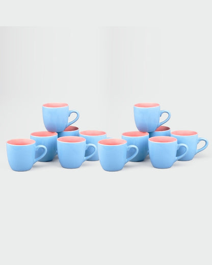 Trendy Blue Ceramic Tea Cups | 3 x 3 inches | 150ml