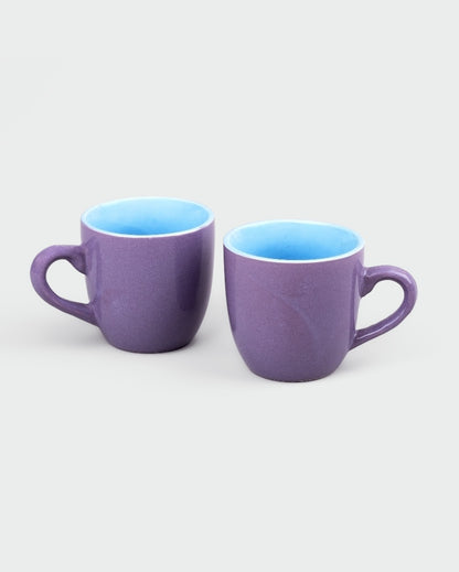 Graceful Purple Ceramic Tea Cups | 3 x 3 inches | 150ml