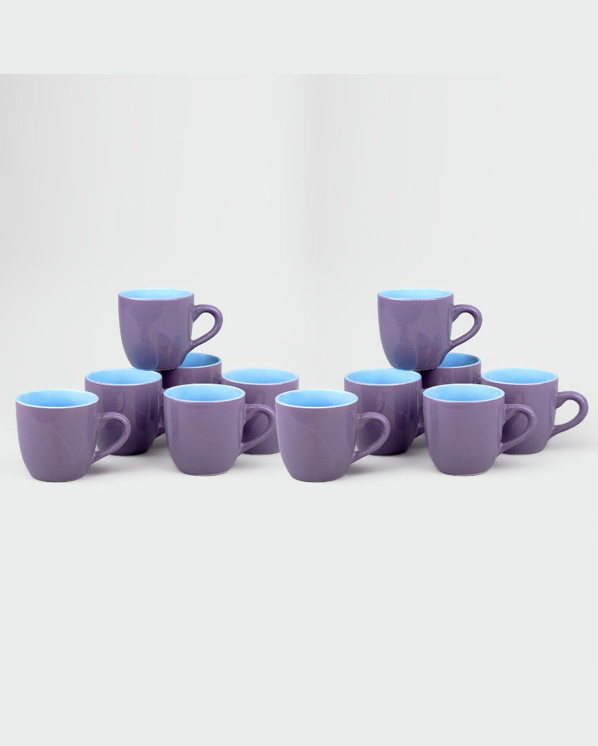 Graceful Purple Ceramic Tea Cups | 3 x 3 inches | 150ml