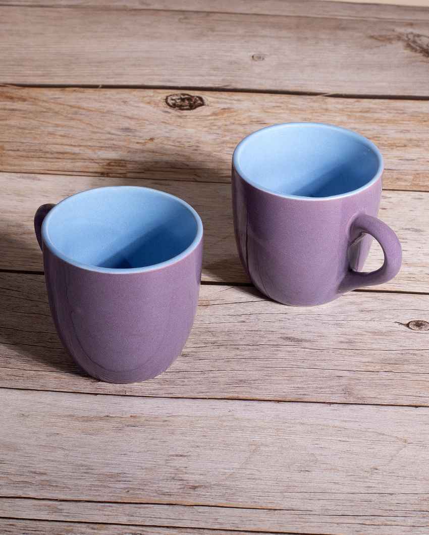 Graceful Purple Ceramic Tea Cups | 3 x 3 inches | 150ml