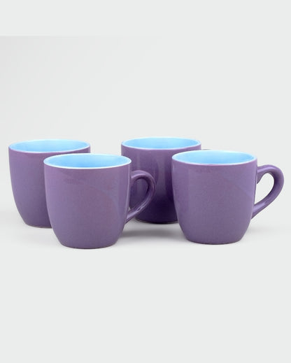 Graceful Purple Ceramic Tea Cups | 3 x 3 inches | 150ml