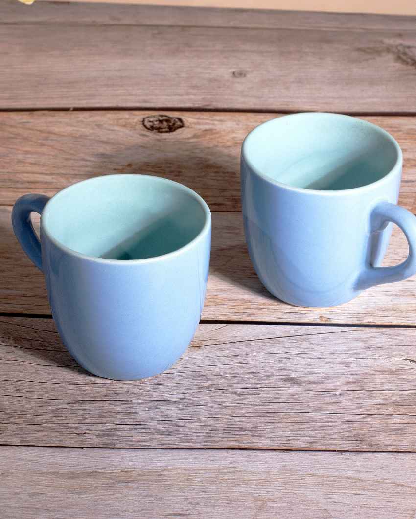 Soothing Light Blue Ceramic Tea Cups | 3 x 3 inches | 150ml