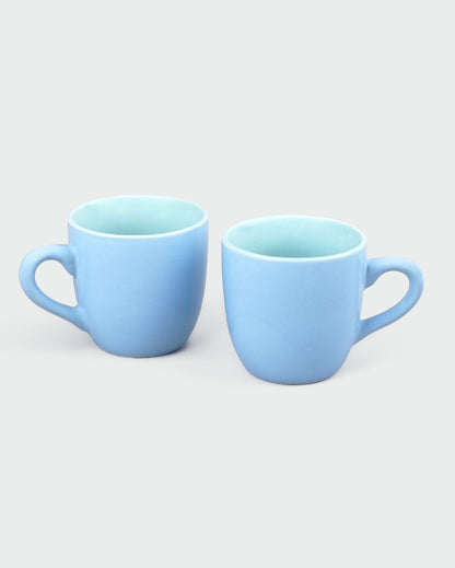 Soothing Light Blue Ceramic Tea Cups | 3 x 3 inches | 150ml