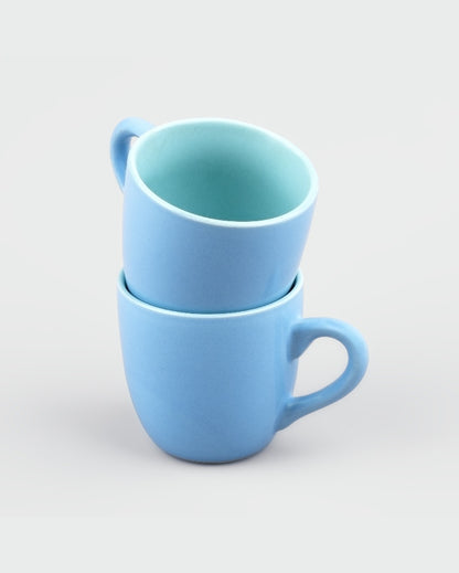 Soothing Light Blue Ceramic Tea Cups | 3 x 3 inches | 150ml