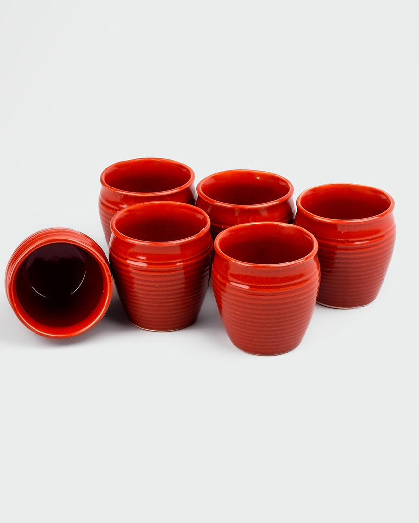 Cozy Kullad Maroon Tea & Coffee Cups | 3 x 3 inches | 200ml