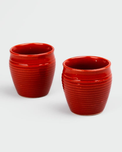 Cozy Kullad Maroon Tea & Coffee Cups | 3 x 3 inches | 200ml