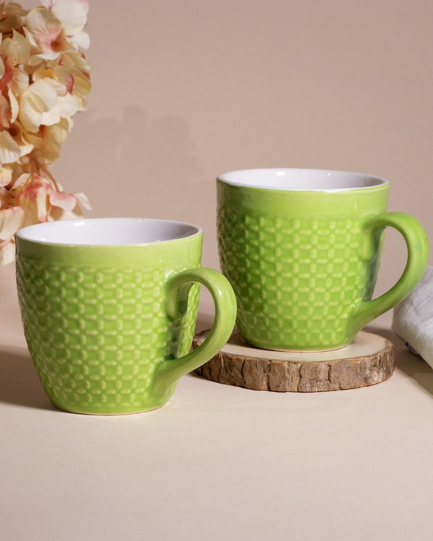 Charming Strip Green Tea & Coffee Cups | 3 x 3 inches | 200ml