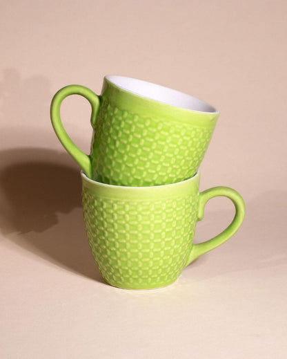 Charming Strip Green Tea & Coffee Cups | 3 x 3 inches | 200ml