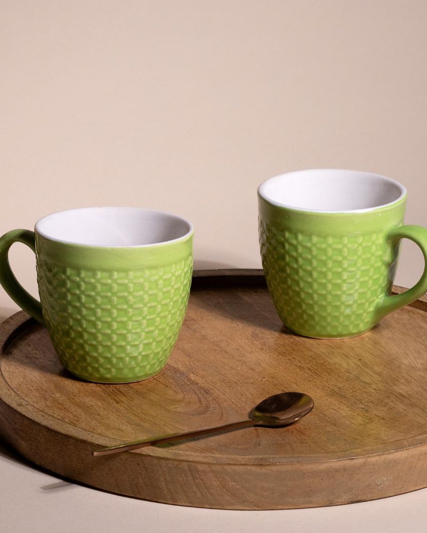 Charming Strip Green Tea & Coffee Cups | 3 x 3 inches | 200ml