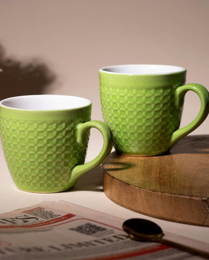 Charming Strip Green Tea & Coffee Cups | 3 x 3 inches | 200ml