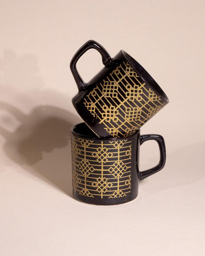 Opulent Golden Pattern Tea & Coffee Cups | 3 x 3 inches | 150ml