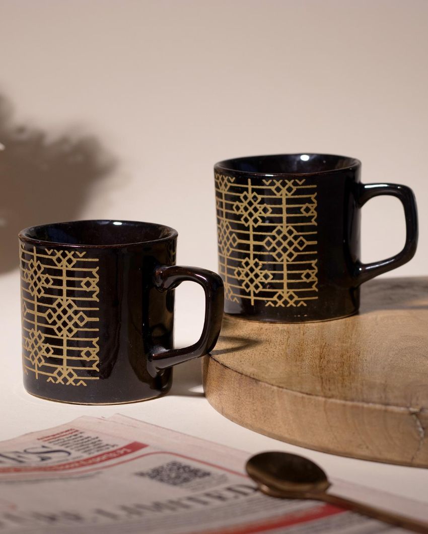 Opulent Golden Pattern Tea & Coffee Cups | 3 x 3 inches | 150ml