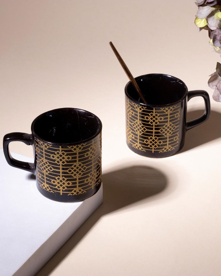 Opulent Golden Pattern Tea & Coffee Cups | 3 x 3 inches | 150ml