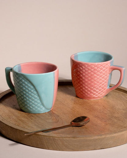 Vibrant Blue & Pink Tea & Coffee Cups | 3 x 3 inches | 200ml