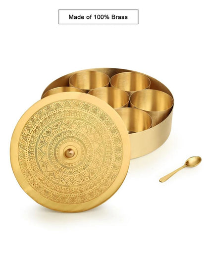 Elegant Designer Brass Spice Box