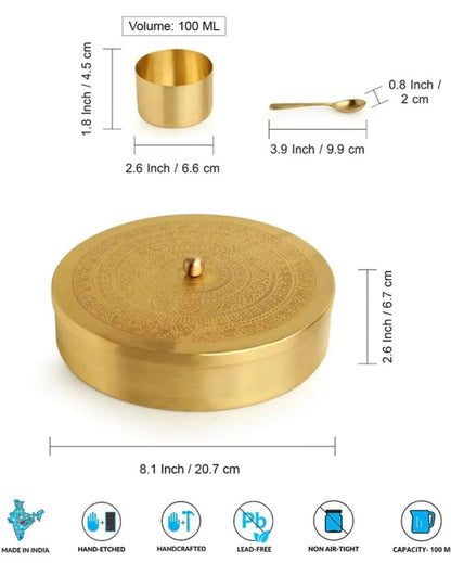 Elegant Designer Brass Spice Box