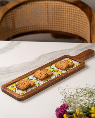 Lemon Long Wooden Serving Platter | 18 x 4.5 inches