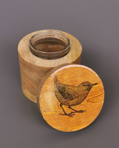 Sparrow Wooden Eco Friendly Jar | 250Ml