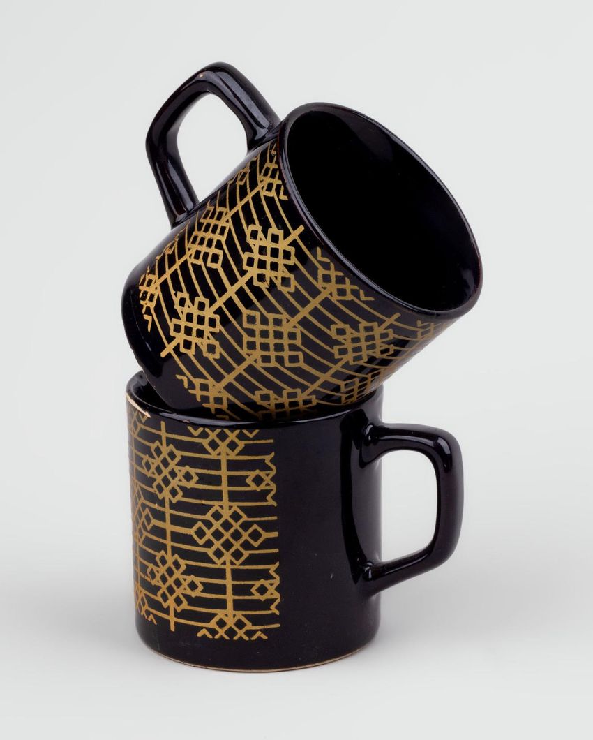 Opulent Golden Pattern Tea & Coffee Cups | 3 x 3 inches | 150ml