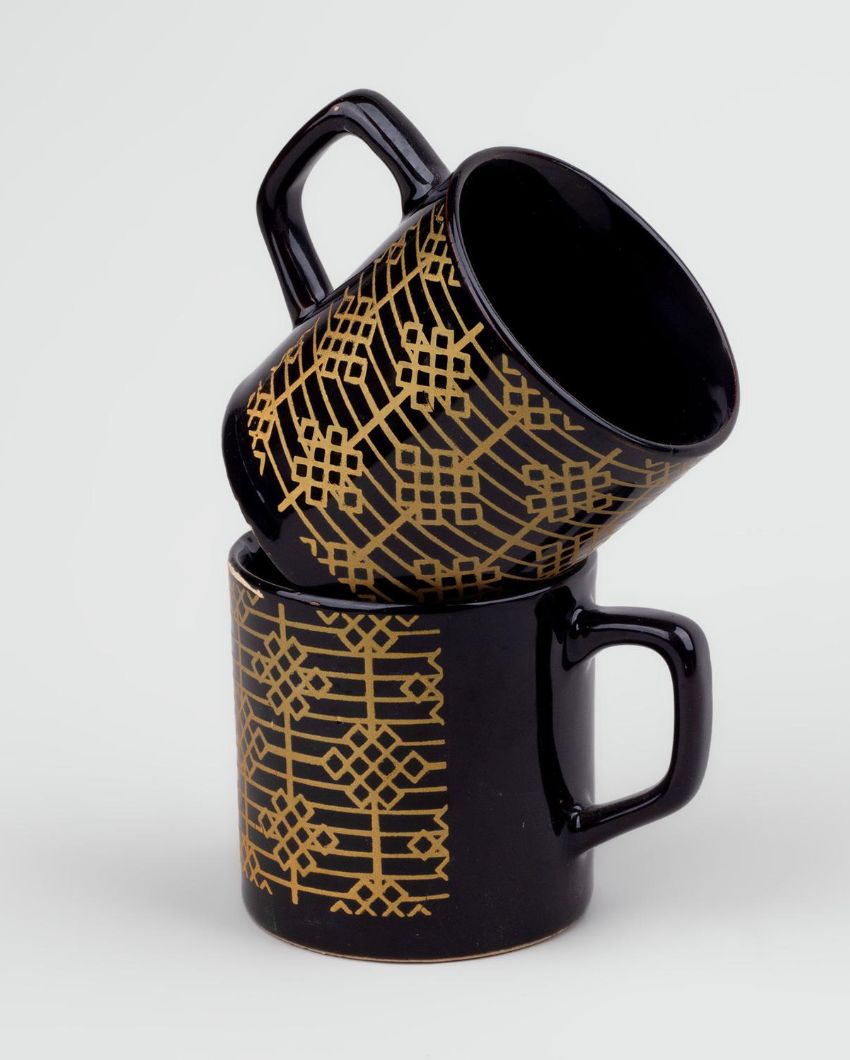 Opulent Golden Pattern Tea & Coffee Cups | 3 x 3 inches | 150ml