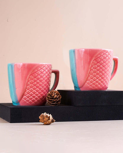 Vibrant Blue & Pink Tea & Coffee Cups | 3 x 3 inches | 200ml