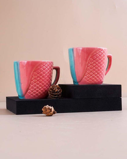 Vibrant Blue & Pink Tea & Coffee Cups | 3 x 3 inches | 200ml