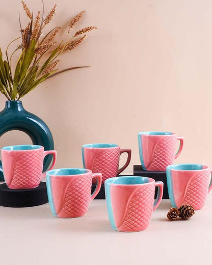 Vibrant Blue & Pink Tea & Coffee Cups | 3 x 3 inches | 200ml