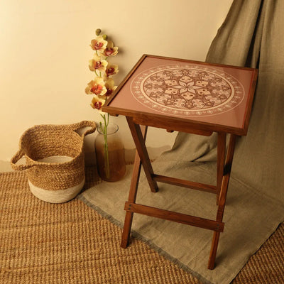 Vanilla Beige Coffee Table | Wooden | Single | 16 x 16 x 24 inches