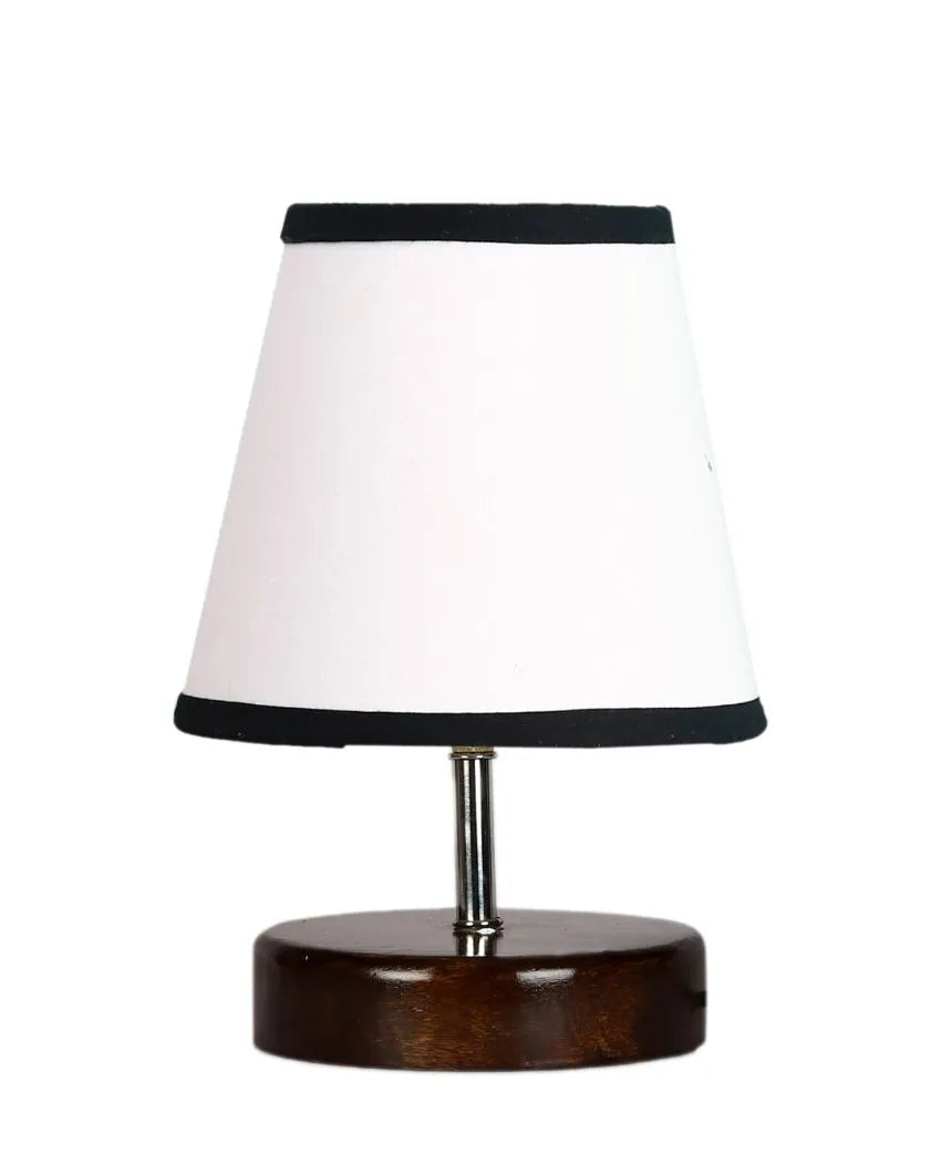 Nero bianco Cotton Round Brown Wood Table Lamp