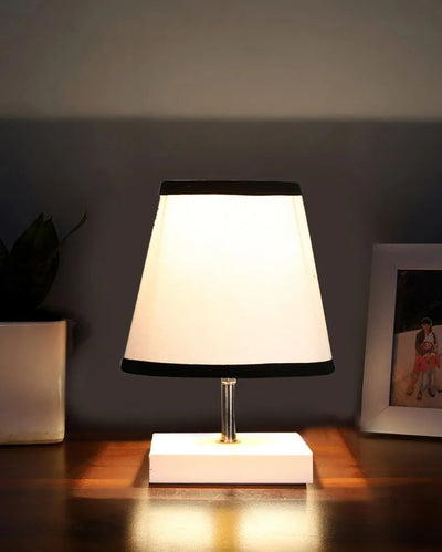 Estetica Cotton Square White Wood Table Lamp