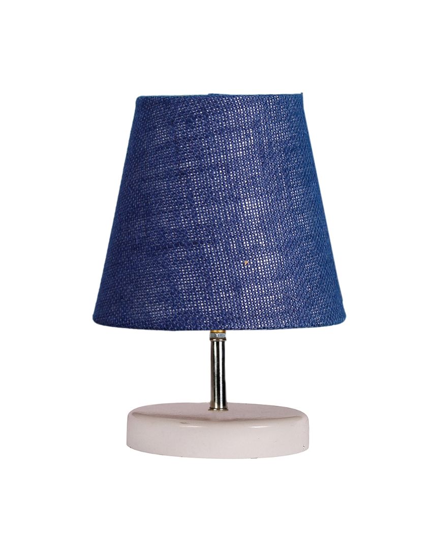 Basic Colorful Jute Round Wooden With White Base Table Lamp - Dusaan