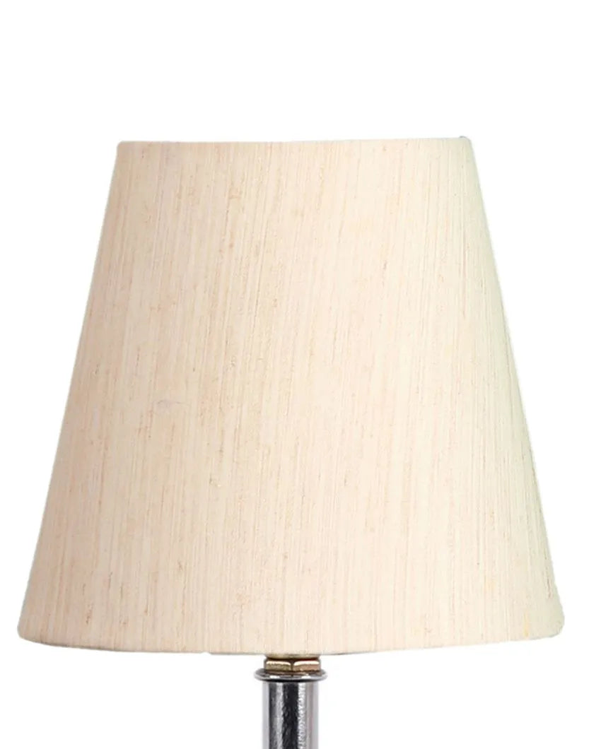 Sophisticated Cotton Square Brown Shaded Wood Table Lamp - Dusaan