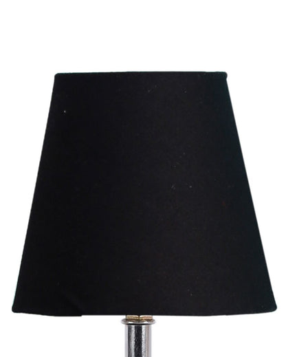 Sophisticated Cotton Square Brown Wood Table Lamp Black