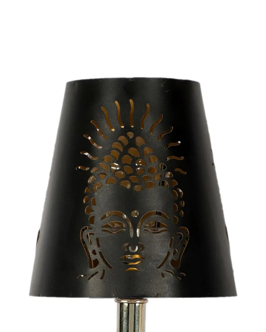 Buddha Ji  Metal Etching Table Lamp With Metal Gold Round Base