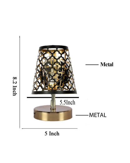 Net Metal Etching Table Lamp With Metal Gold Round Base