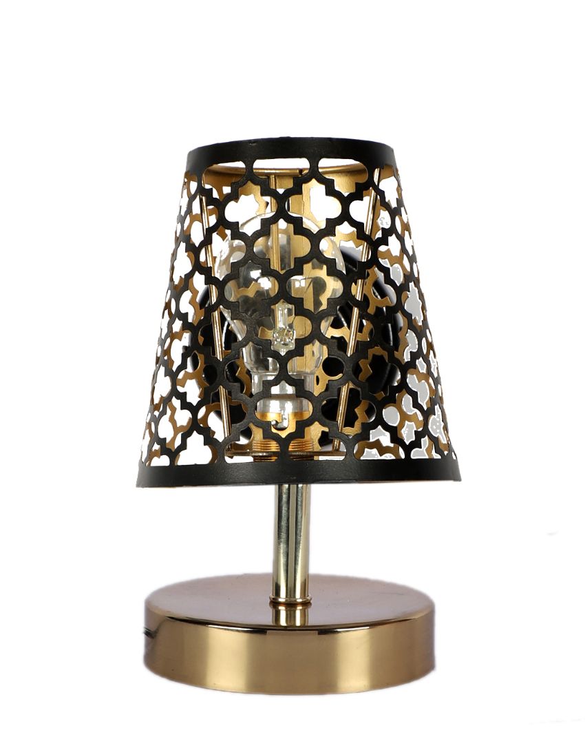 Net Metal Etching Table Lamp With Metal Gold Round Base